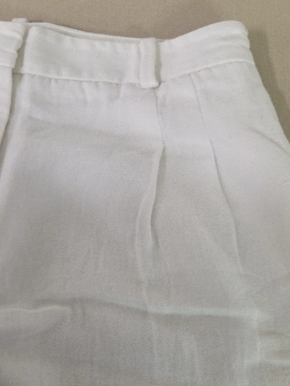 Zara White Textured High-Rise Pants Size MED